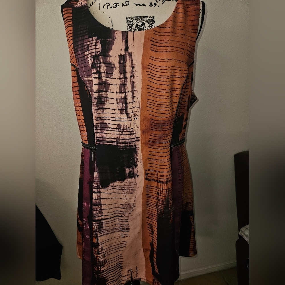 Bar III Womans Sleeveless Multi Colored Dress Size XXL